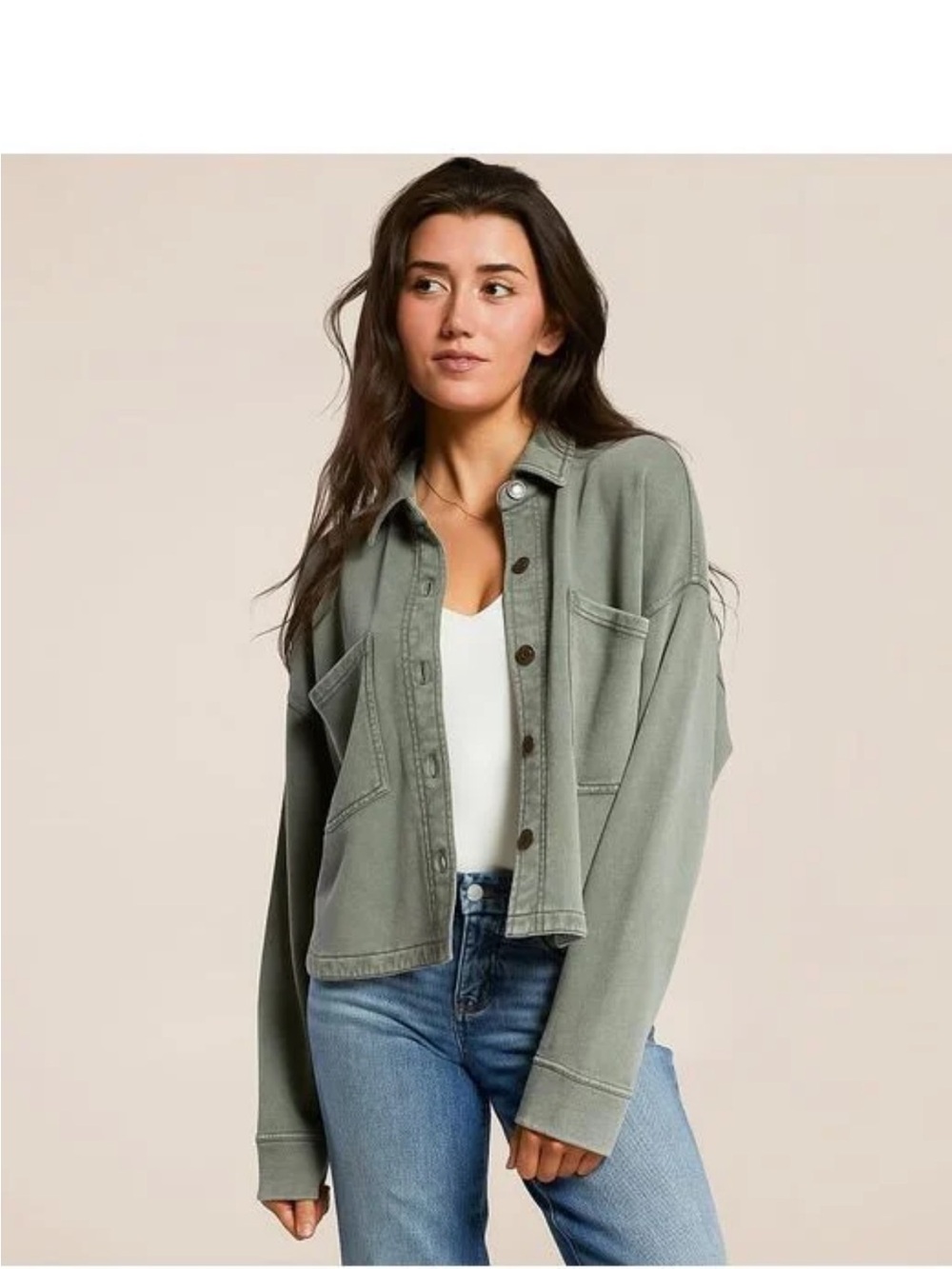 ZSupply All Day Cropped Shacket size medium